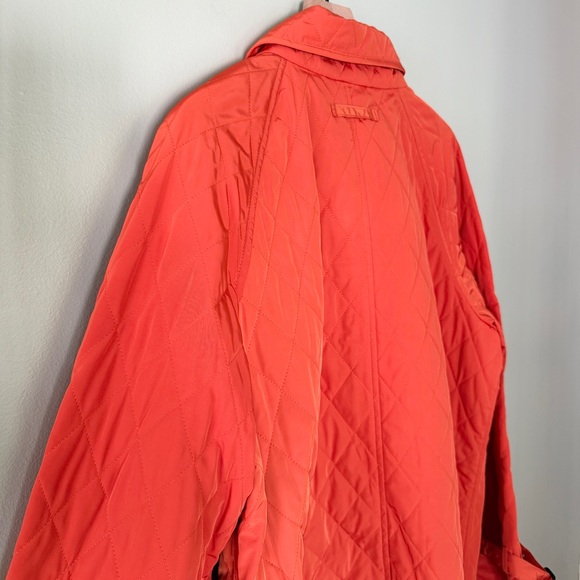 NEW Talbots Women’s Quilted Jacket Long Sleeves Button Front Orange Size XL - Picture 4 of 8